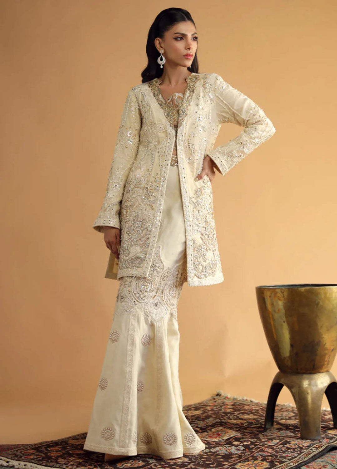 Shamaeel Ansari Pret Embroidered Silk 3 Piece Suit DC-01