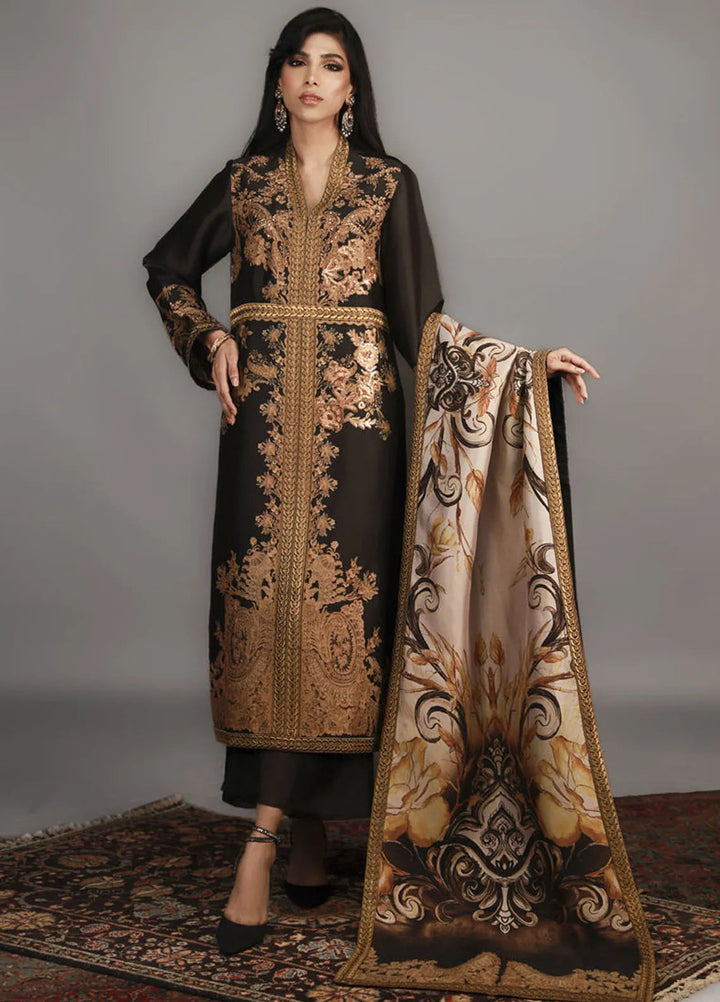 Shamaeel Ansari Pret Embroidered Silk 3 Piece Suit TRE-08
