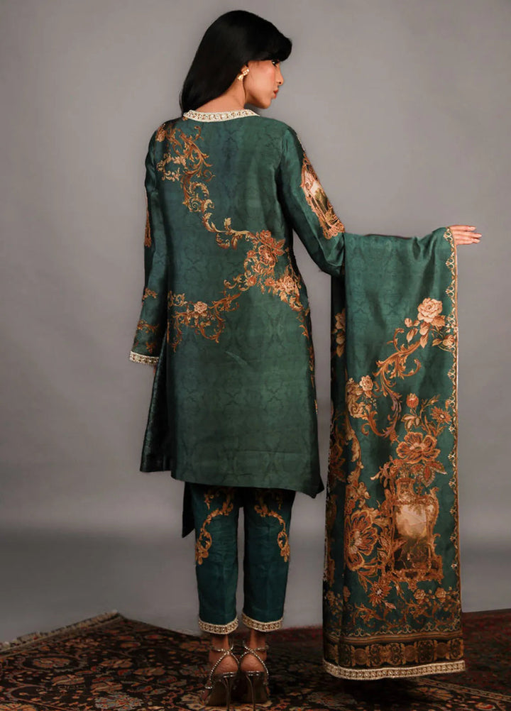 Shamaeel Ansari Pret Embroidered Silk 3 Piece Suit TRE-09