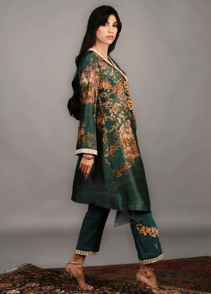 Shamaeel Ansari Pret Embroidered Silk 3 Piece Suit TRE-09