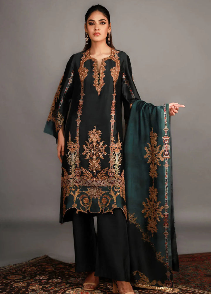 Shamaeel Ansari Pret Embroidered Silk 3 Piece Suit TRE-10