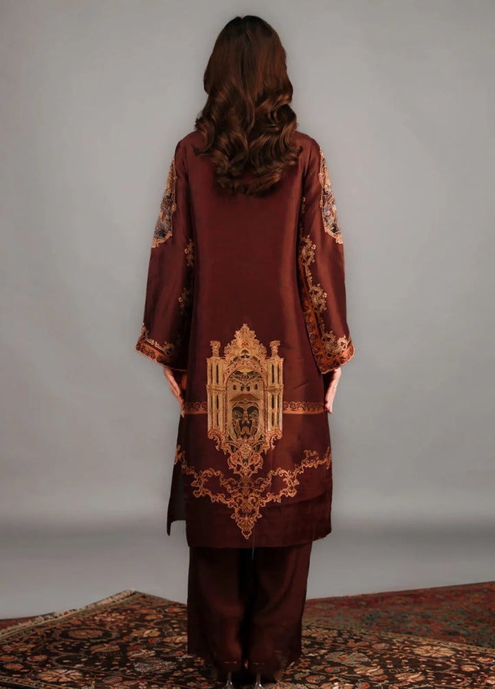 Shamaeel Ansari Pret Embroidered Silk 3 Piece Suit TRE-12