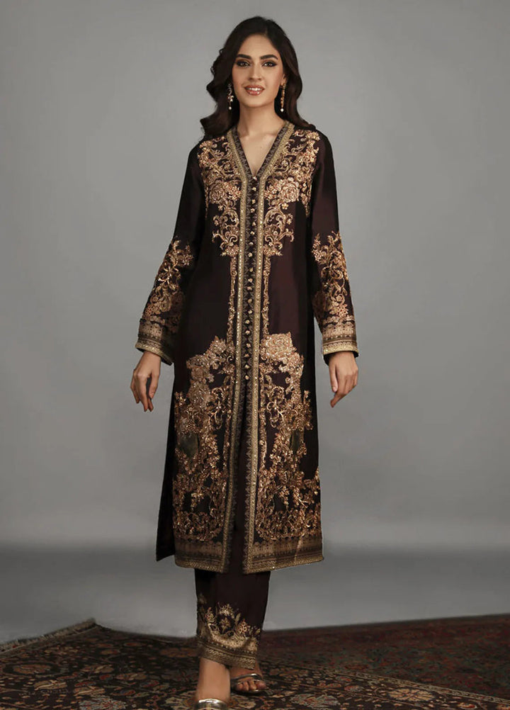 Shamaeel Ansari Pret Embroidered Silk 3 Piece Suit TRE-13