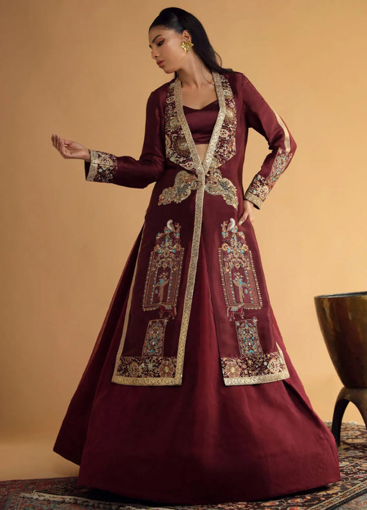 Shamaeel Ansari Pret Embroidered Silk 4 Piece Suit DC-02