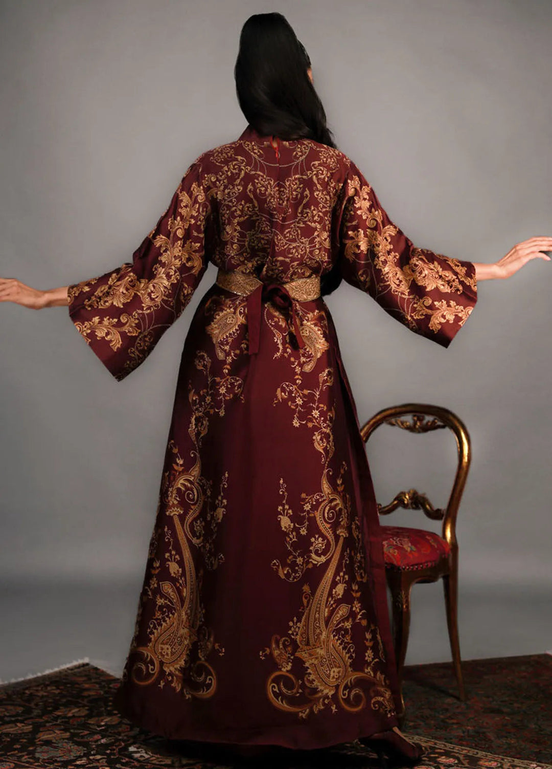 Shamaeel Ansari Pret Embroidered Silk Kaftan TRE-03