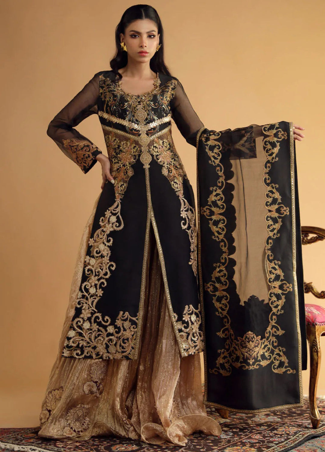 Shamaeel Ansari Pret Embroidered Silk Organza 3 Piece Suit DC-04