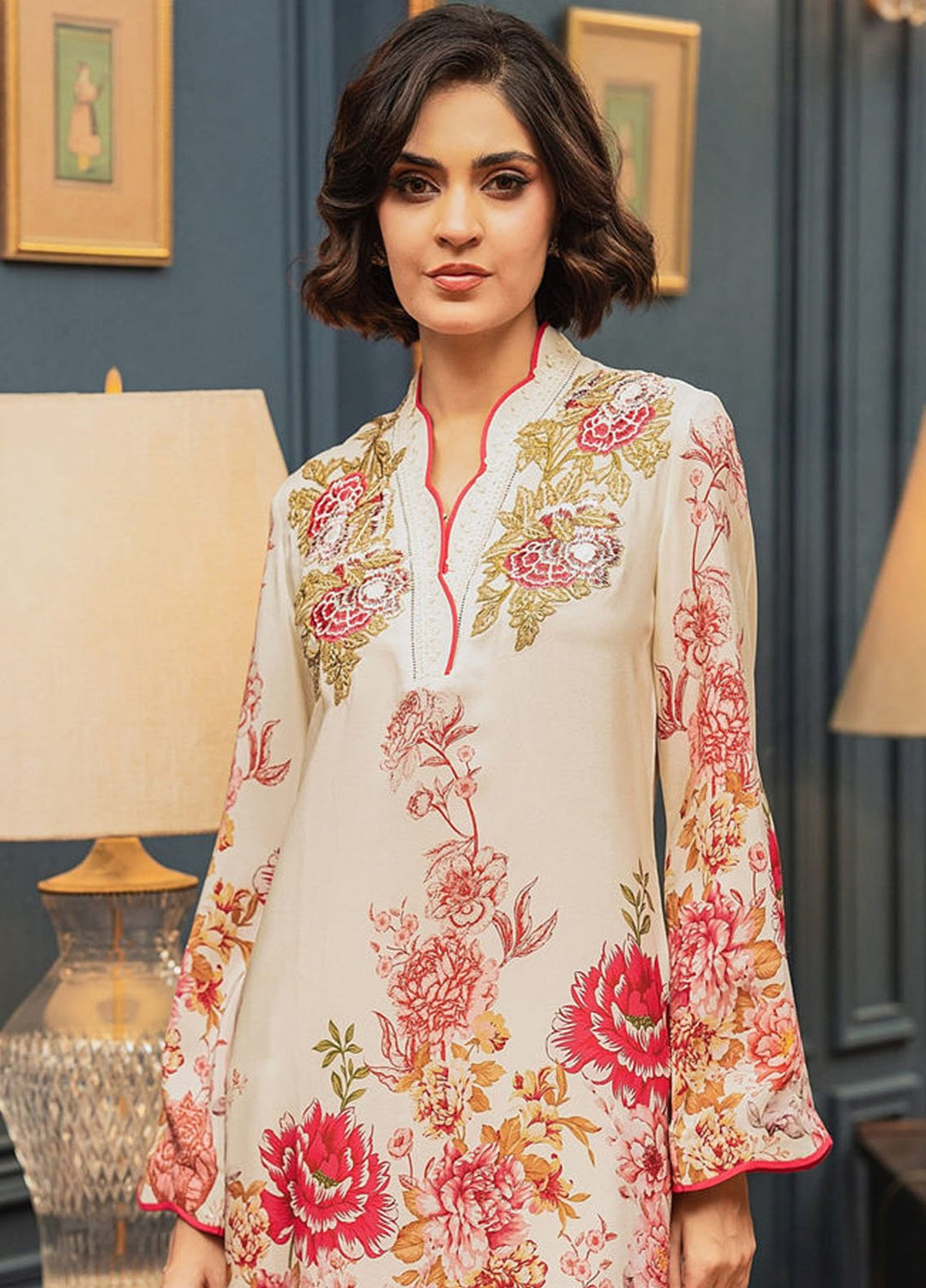 Shamaeel Ansari Pret Printed Khaddi Silk 2 Piece Suit ECK-33