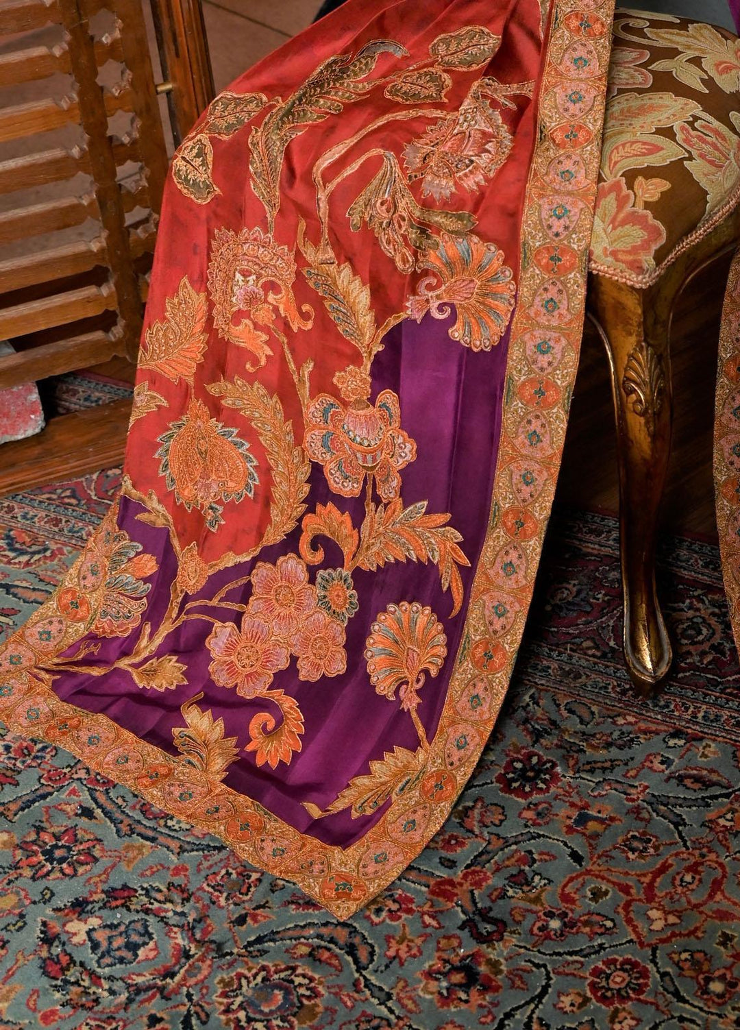 Shamaeel Ansari Embroidered silk Stole TS - Stole - Formals Collection