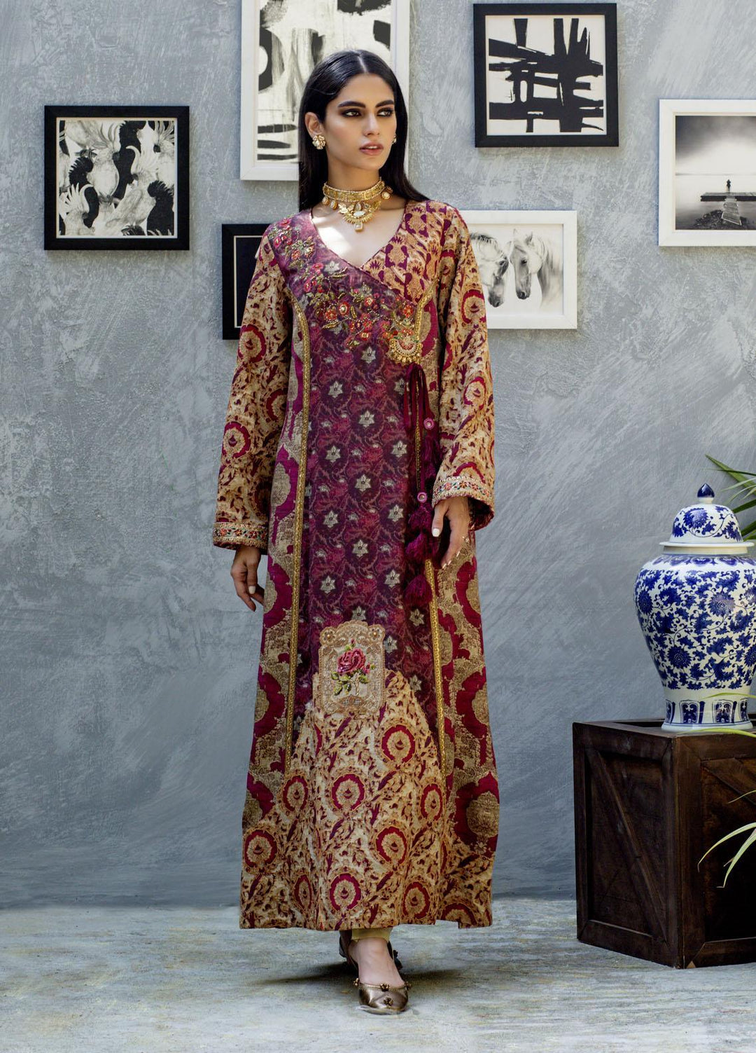 Shamaeel Ansari Luxury Pret  Silk Shirt SW-NV 6