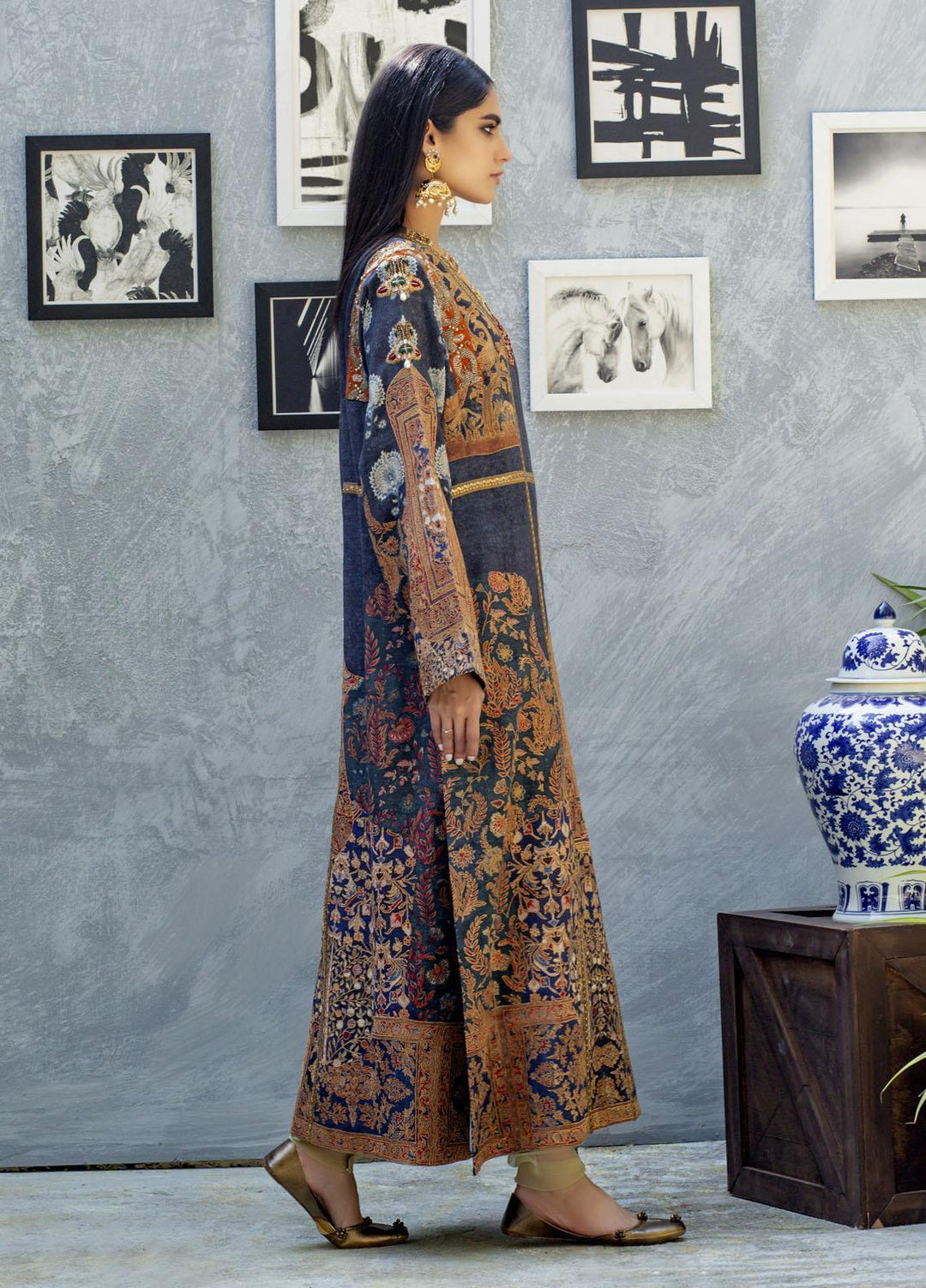 Shamaeel Ansari Luxury Pret  Silk Shirt SW-NV 8