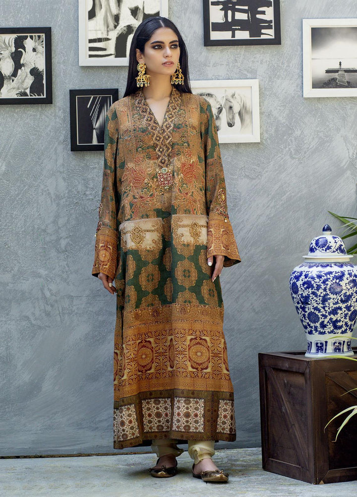 Shamaeel Ansari Luxury Pret  Silk Shirt SW-NV 14