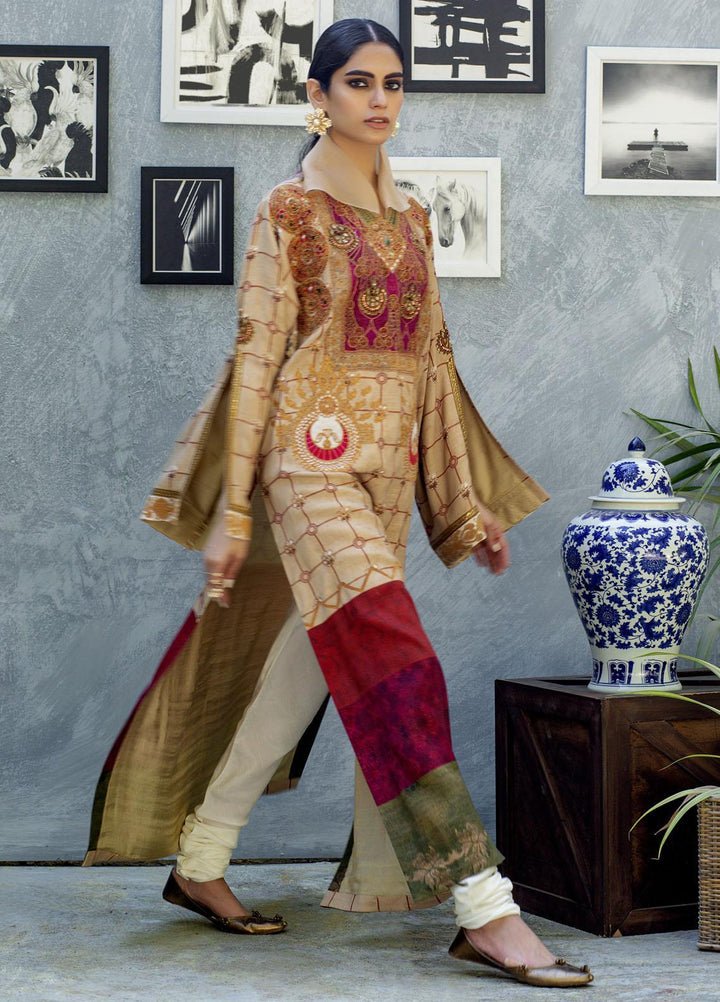 Shamaeel Ansari Luxury Pret  Silk Shirt SW-NV 1