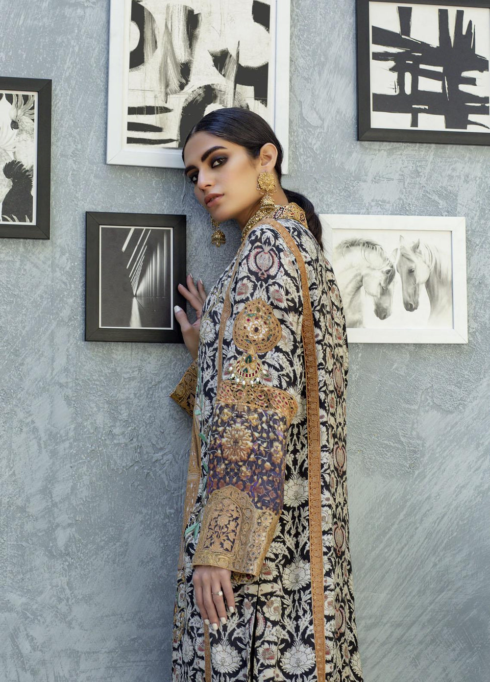 Shamaeel Ansari Luxury Pret  Silk Shirt SW-NVT 2