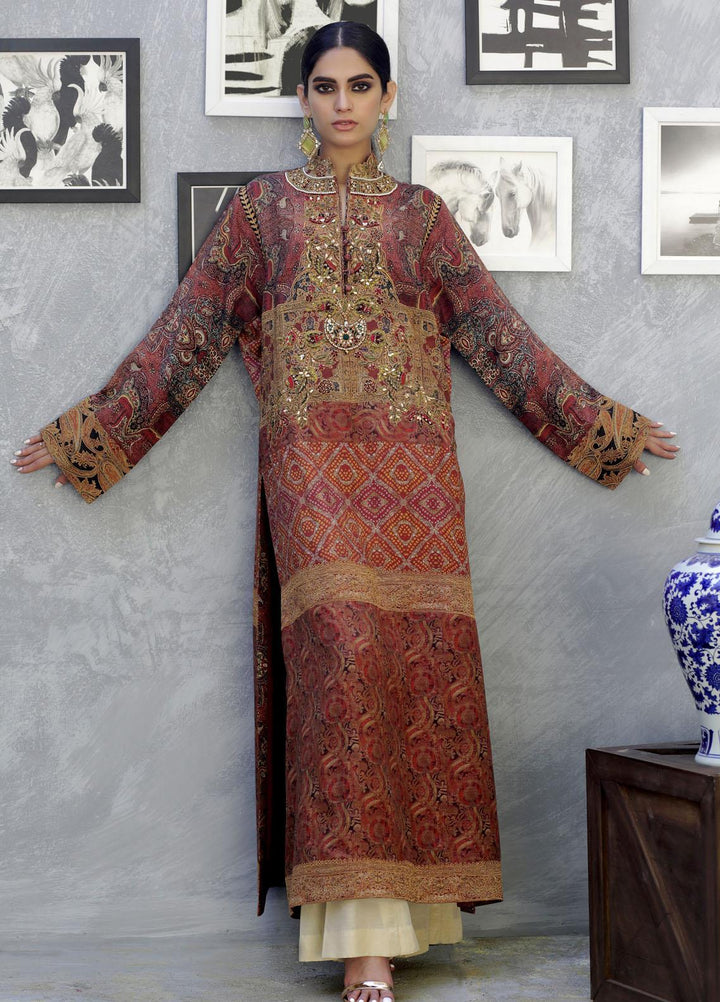 Shamaeel Ansari Luxury Pret  Silk Shirt SW-NV 4