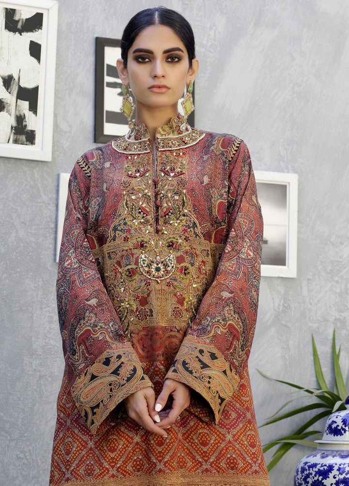 Shamaeel Ansari Luxury Pret  Silk Shirt SW-NV 4