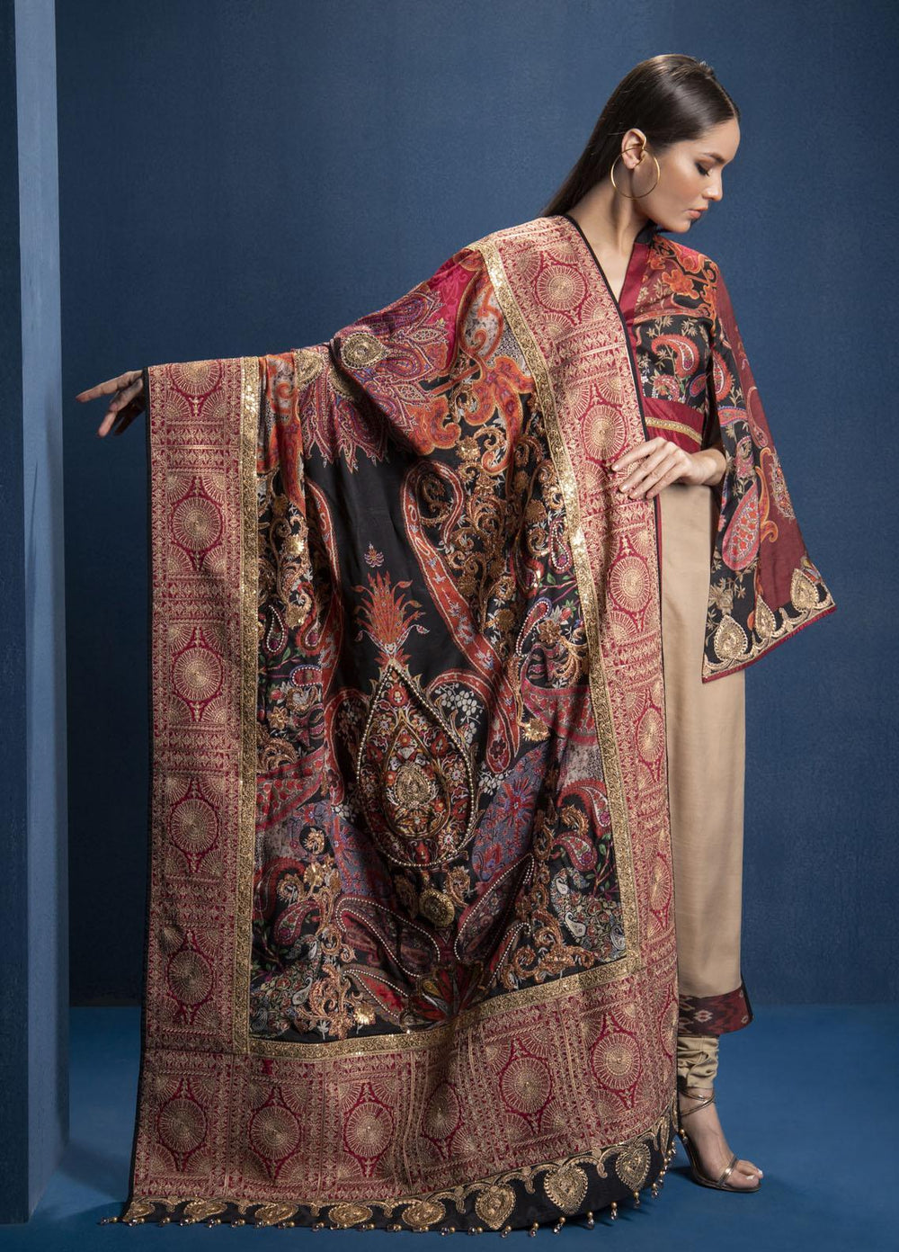 Shamaeel Ansari Luxury Pret  Silk Shirt SMA22SL S-09