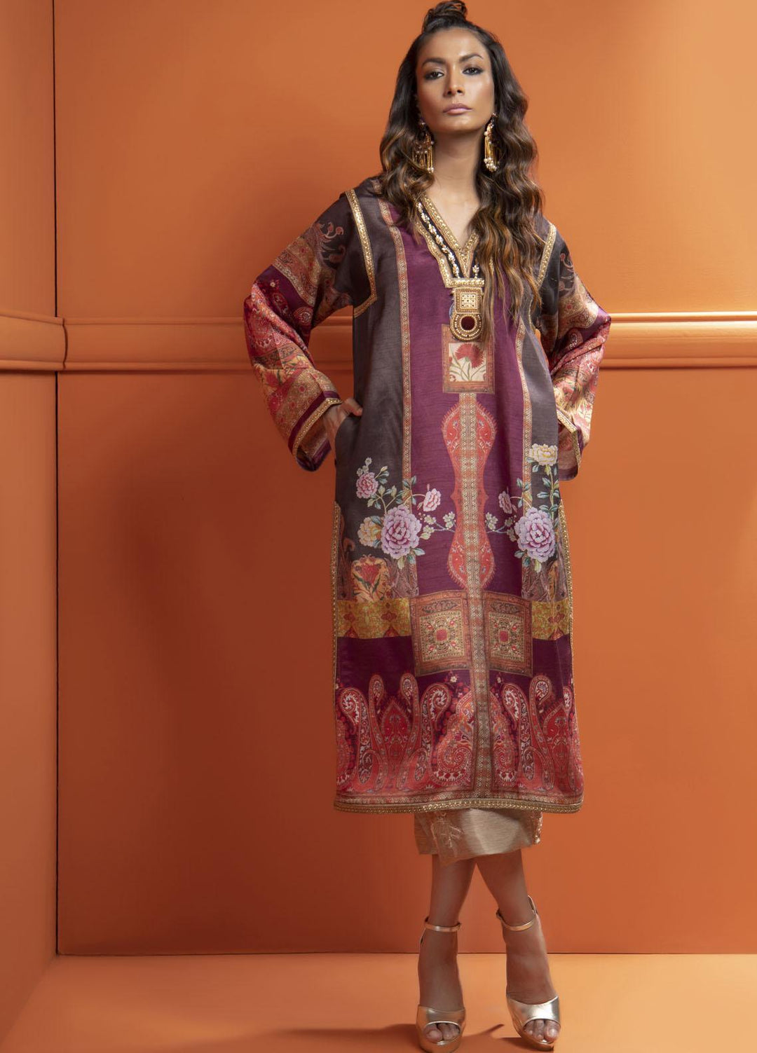 Shamaeel Ansari Luxury Pret  Silk Shirt SMA22VS V-03