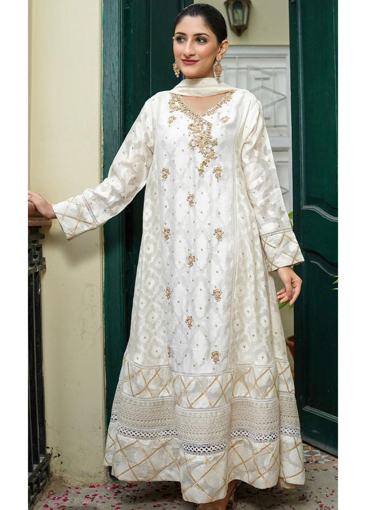 Shamooz Pret  Jacquard 3 Piece Dress SHM22DW White Tulip SEM-0342