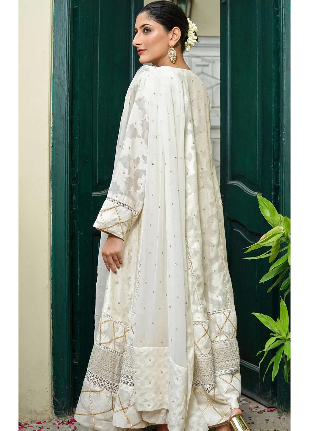 Shamooz Pret  Jacquard 3 Piece Dress SHM22DW White Tulip SEM-0342