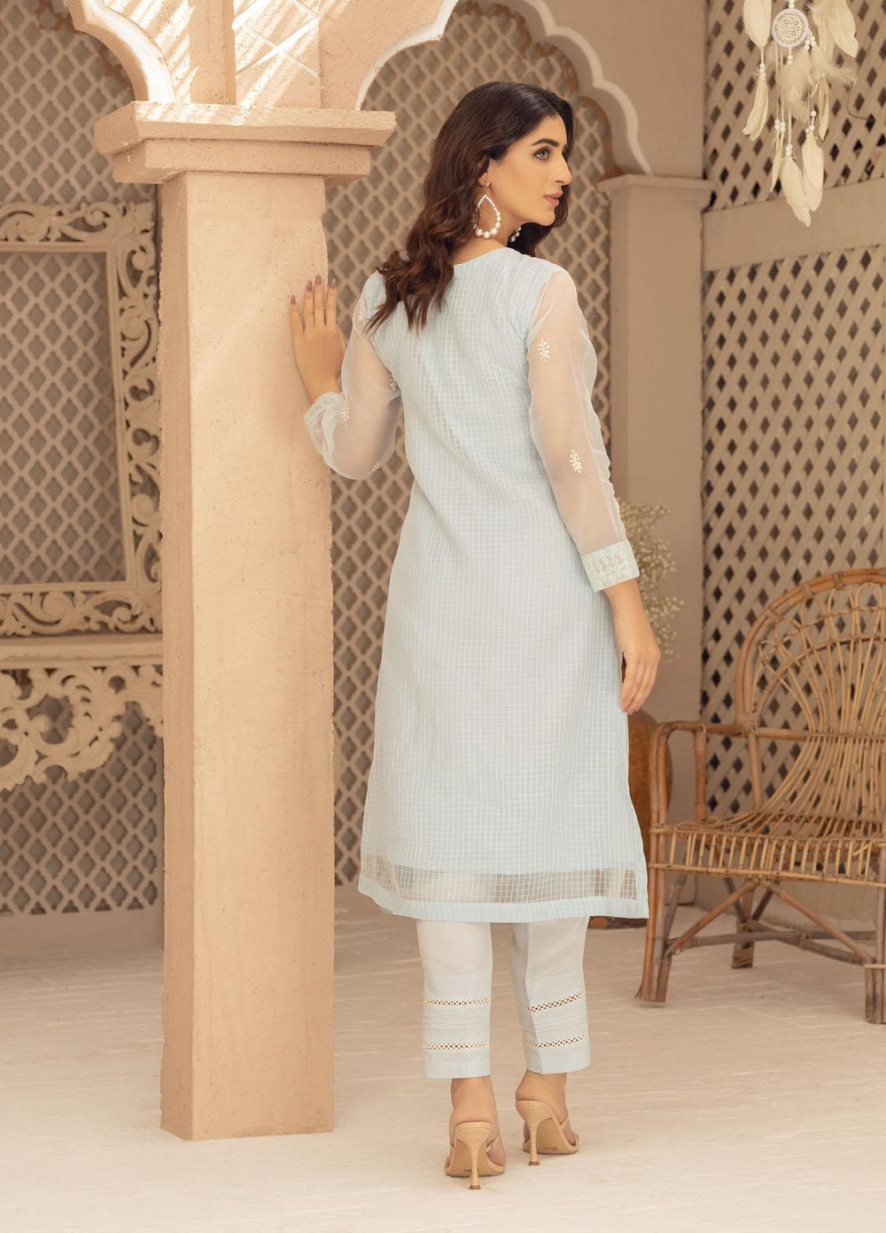 Jade By Shamooz Embroidered Organza  Unstitched Shirt SU-039 - Spring Collection
