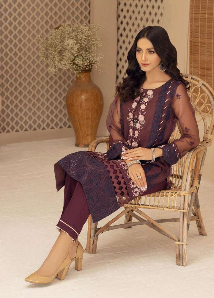 Jade By Shamooz Embroidered Organza  Unstitched Shirt SU-040 - Spring Collection