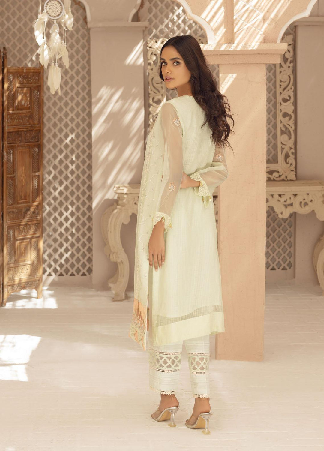 Jade By Shamooz Embroidered Organza  Unstitched Shirt SU-041 - Spring Collection