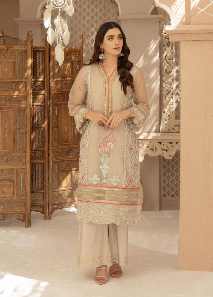 Jade By Shamooz Embroidered Organza  Unstitched Shirt SU-042 - Spring Collection