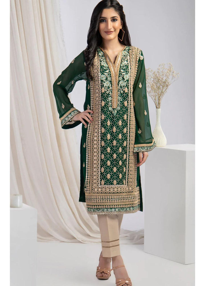 Shamooz Luxury Pret  Chiffon Shirt SHM22LC SHK-024 Bottle Green