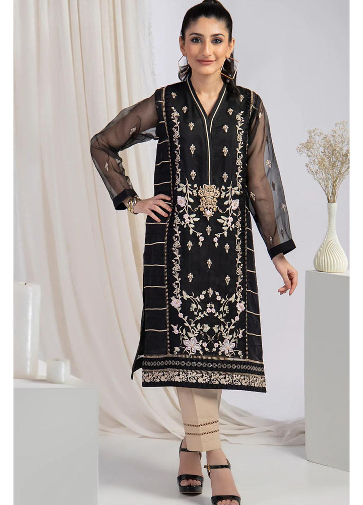 Shamooz Luxury Pret  Organza Shirt SHM22LC SHK-028 Black Forest