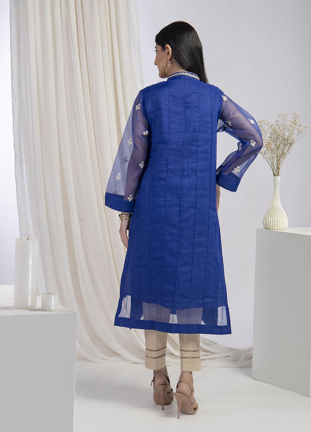 Shamooz Luxury Pret  Organza Shirt SHM22LC SHK-029 Ink Blue