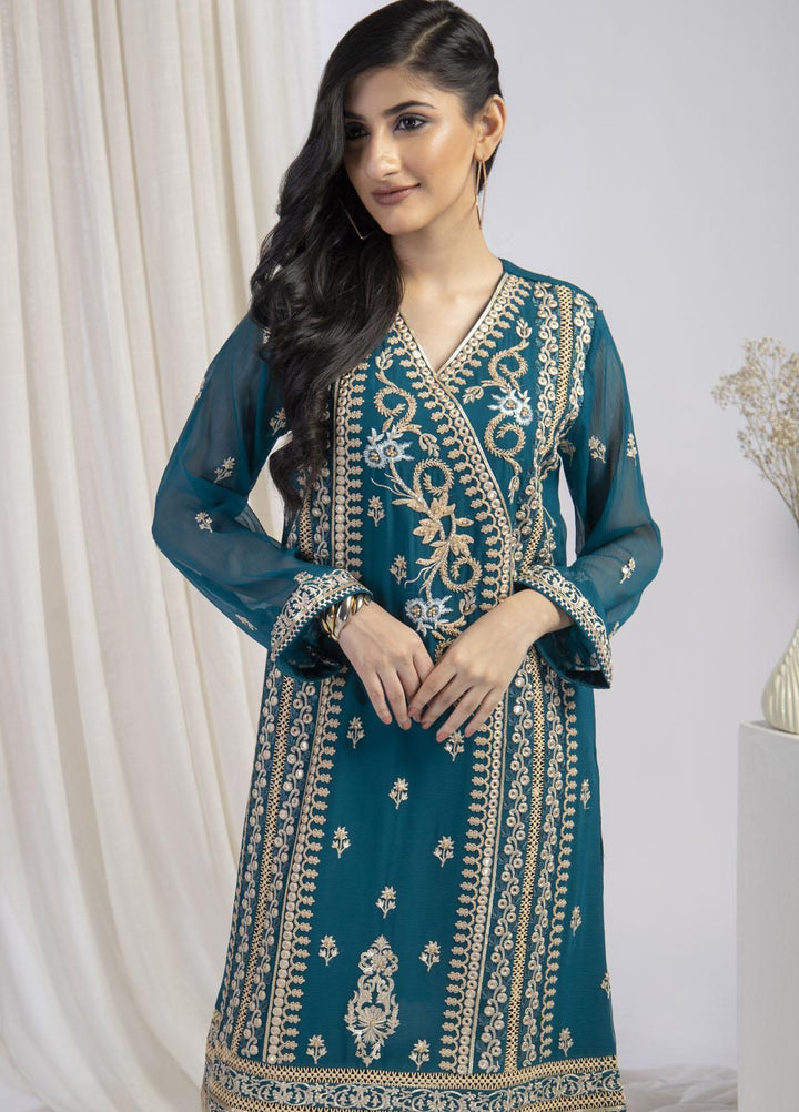 Shamooz Luxury Pret  Chiffon Shirt SHM22LC SHK-030 Pattern Green