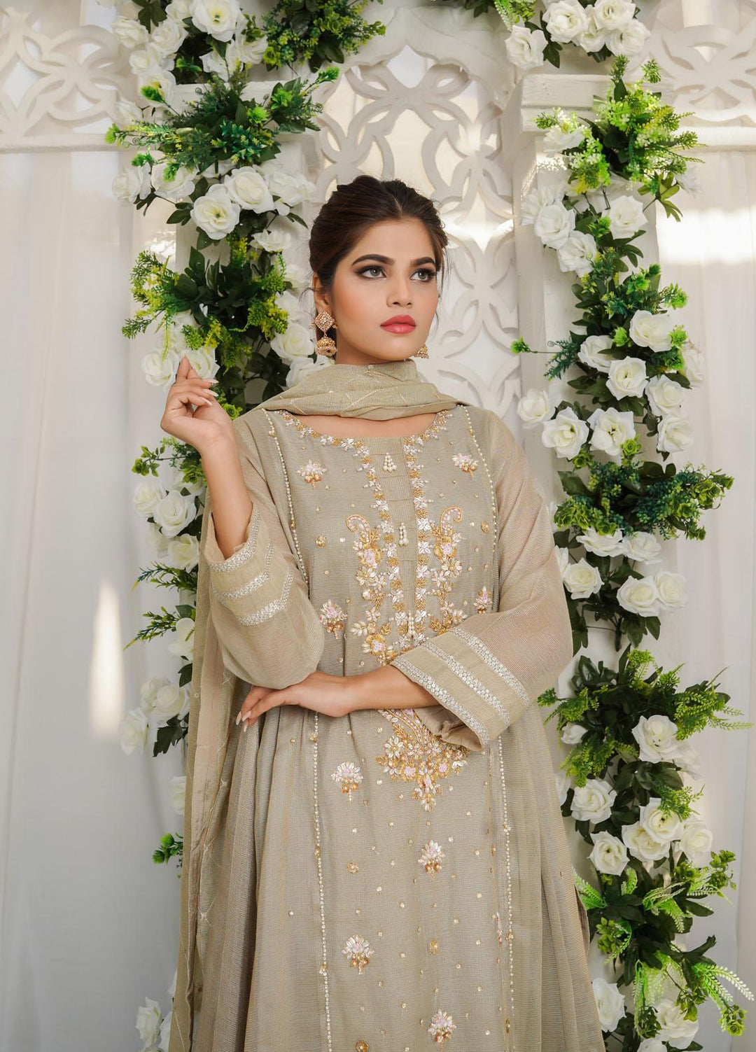 Shamooz Luxury Pret  Missouri 3 Piece Dress SHM23MP Bronze/SEM-0368