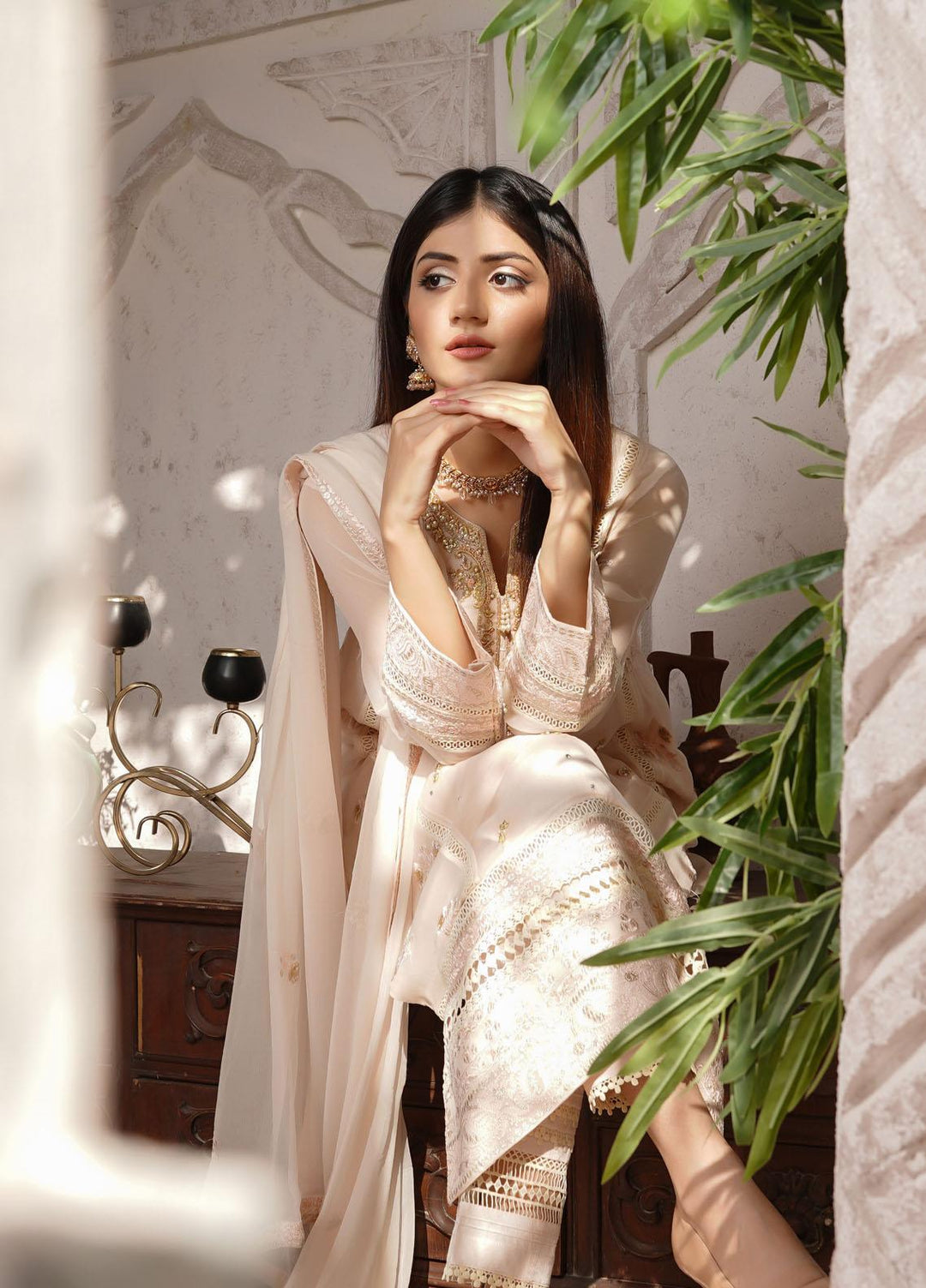 Shamooz Luxury Pret  Chiffon 3 Piece Dress SHM23MP Blossom/SEM-0381