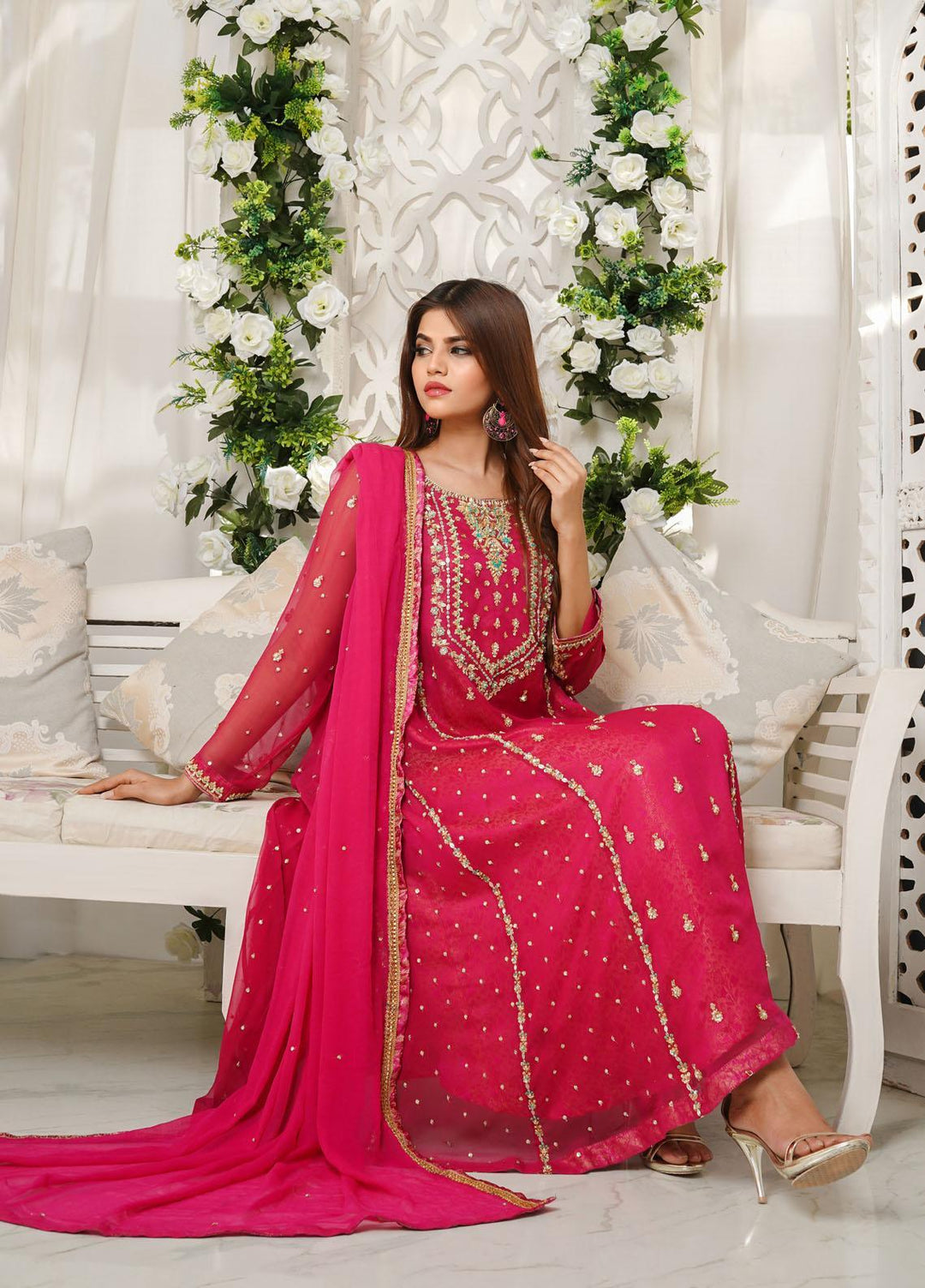 Shamooz Luxury Pret  Chiffon 3 Piece Dress SHM23MP Gulaab SEM-0380