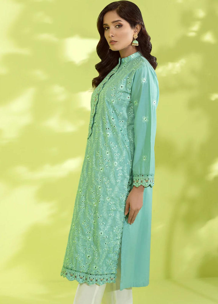 Shamooz Pret Embroidered Cotton Kurties SC-021 Aqua Green
