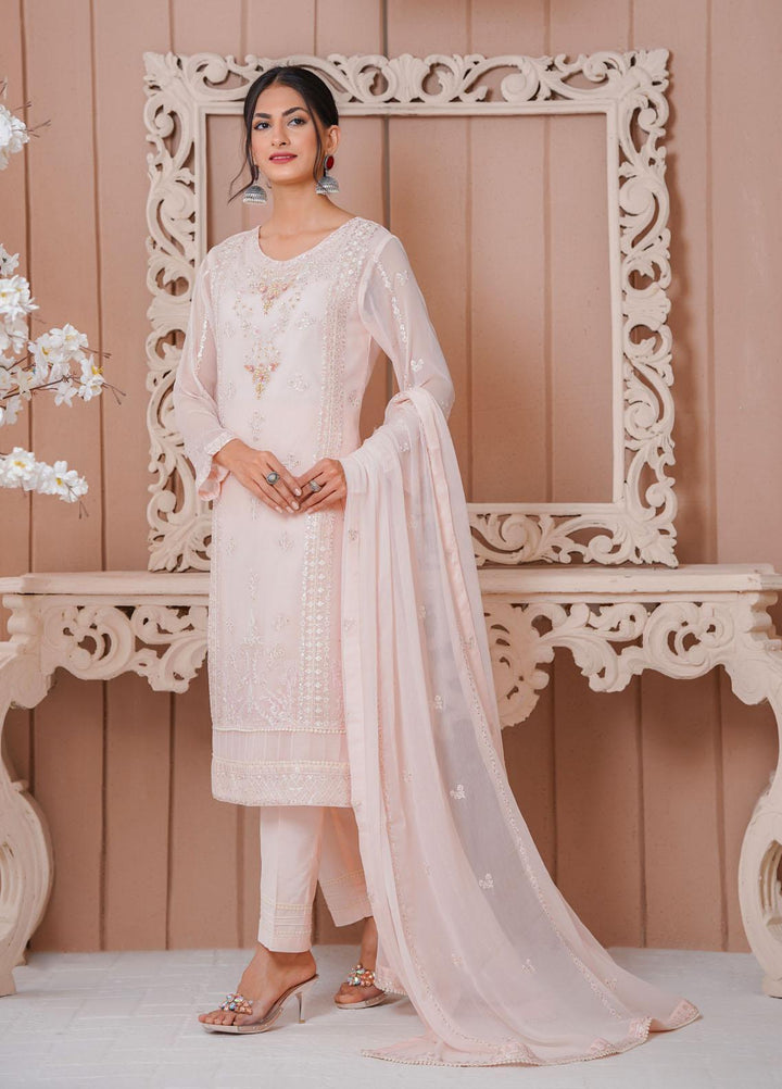 Shamooz Luxury Pret  Chiffon 3 Piece Suit Ballet Pink / SEM-0387