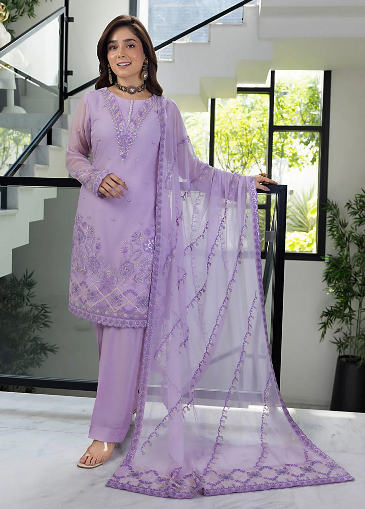 Shamooz Pret Embroidered Chiffon 3 Piece Suit Berry SEM-0745
