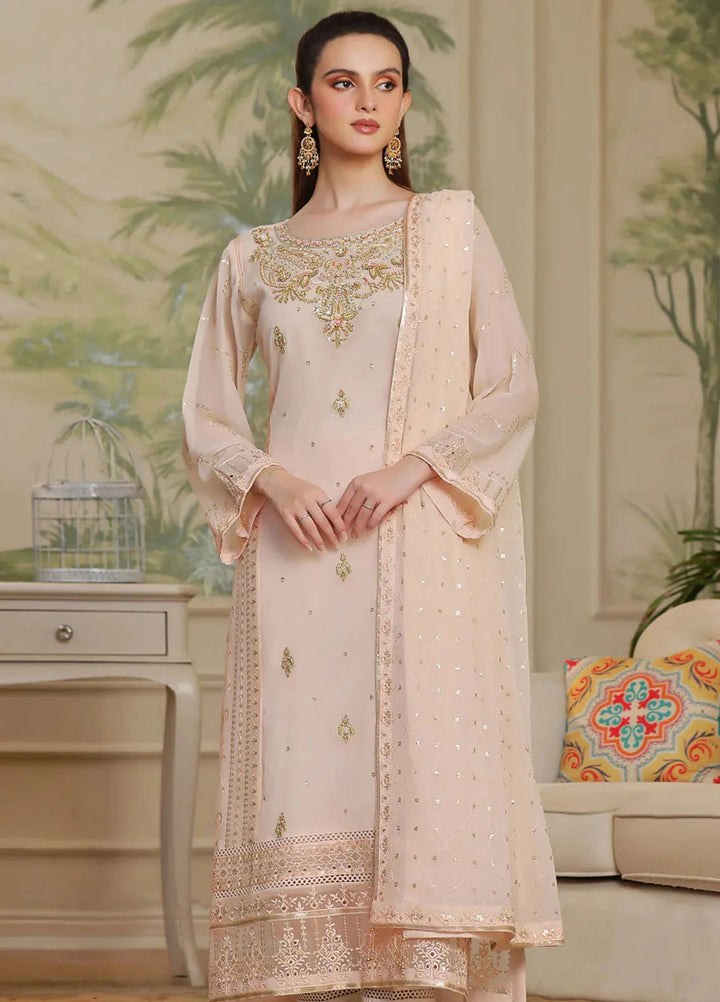 Shamooz Pret Embroidered Chiffon 3 Piece Suit Petal Sem-0725