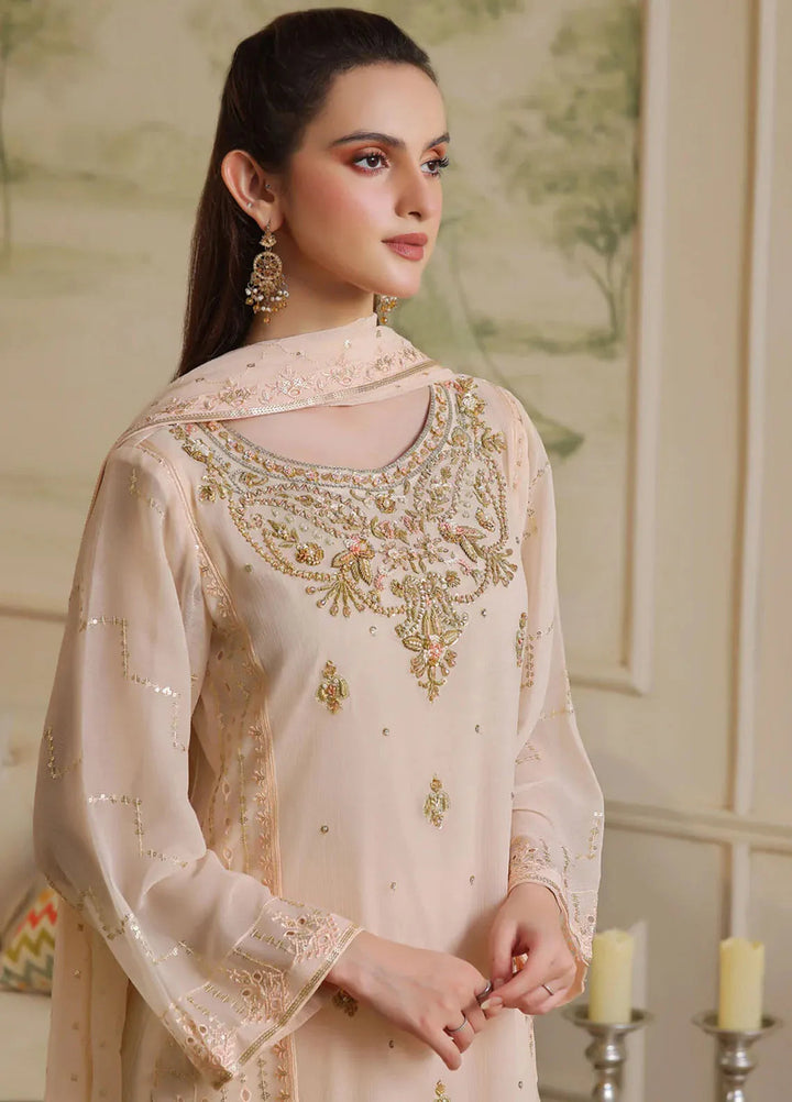 Shamooz Pret Embroidered Chiffon 3 Piece Suit Petal Sem-0725