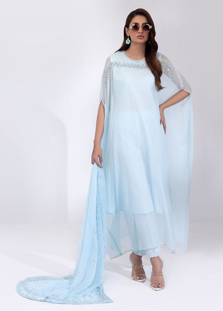 Shamooz Pret Embroidered Chiffon 3 Piece Suit SEM-0641 Sky Blue