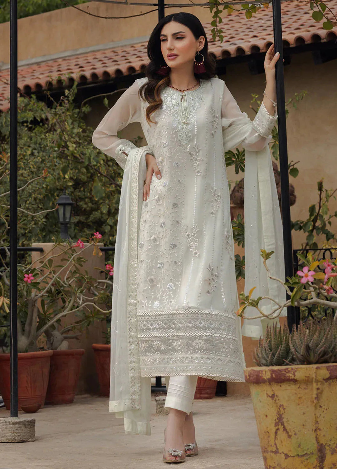 Shamooz Pret Embroidered Chiffon 3 Piece Suit SEM-0682 Turquoise