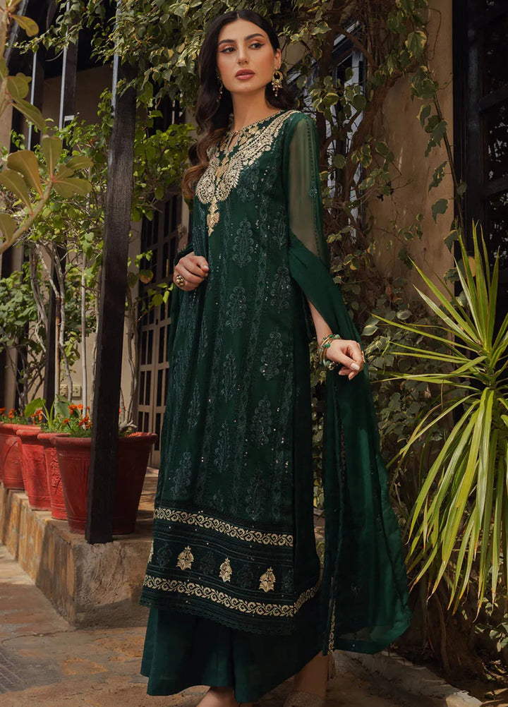 Shamooz Pret Embroidered Chiffon 3 Piece Suit SEM-0685 Dark Forest