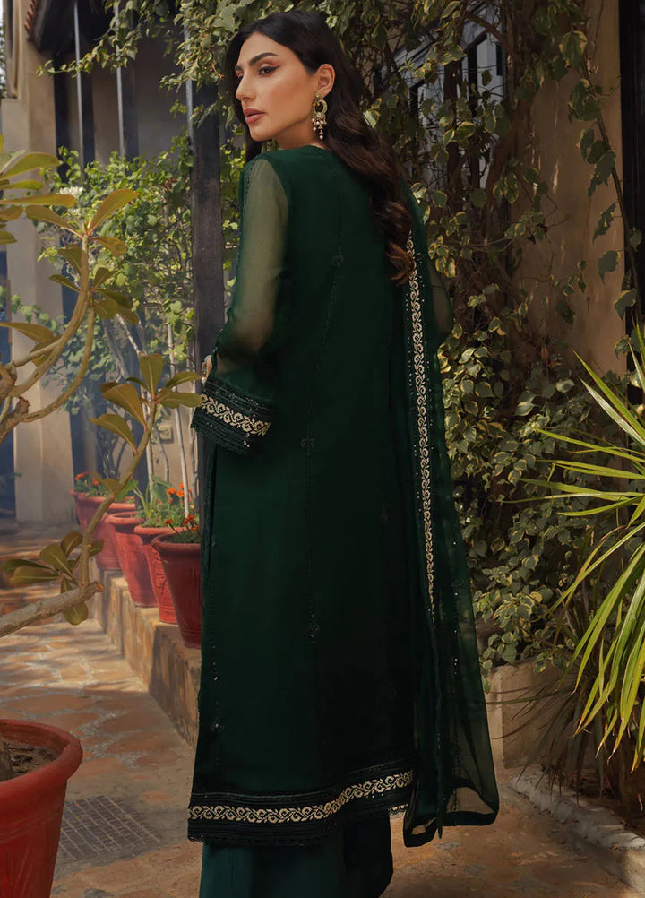 Shamooz Pret Embroidered Chiffon 3 Piece Suit SEM-0685 Dark Forest