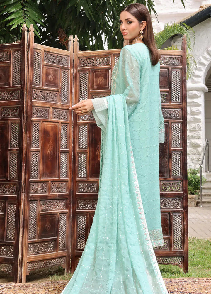 Shamooz Pret Embroidered Chiffon 3 Piece Suit SEM-0704 Mint Green