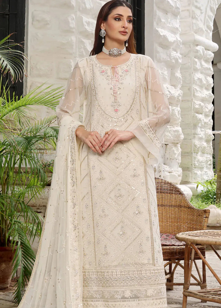 Shamooz Pret Embroidered Chiffon 3 Piece Suit SEM-0705 Ivory Dreams