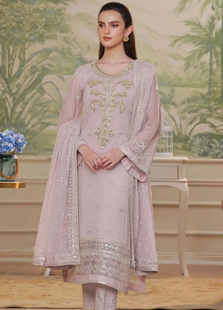 Shamooz Pret Embroidered Chiffon 3 Piece Suit Soft Rose Sem-0724