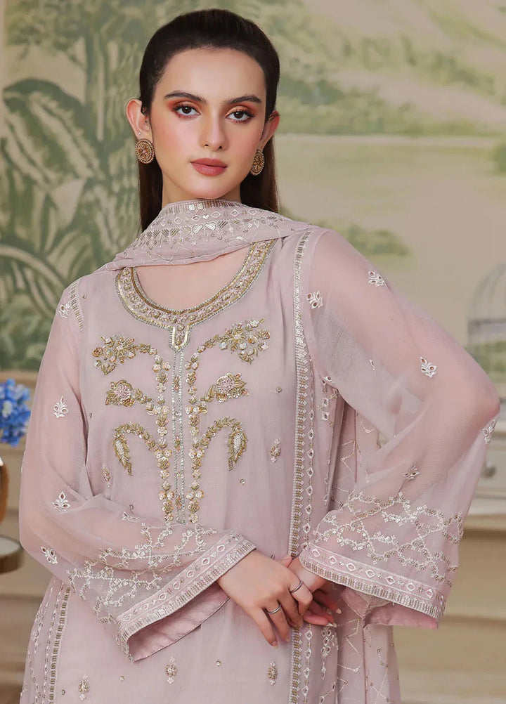 Shamooz Pret Embroidered Chiffon 3 Piece Suit Soft Rose Sem-0724