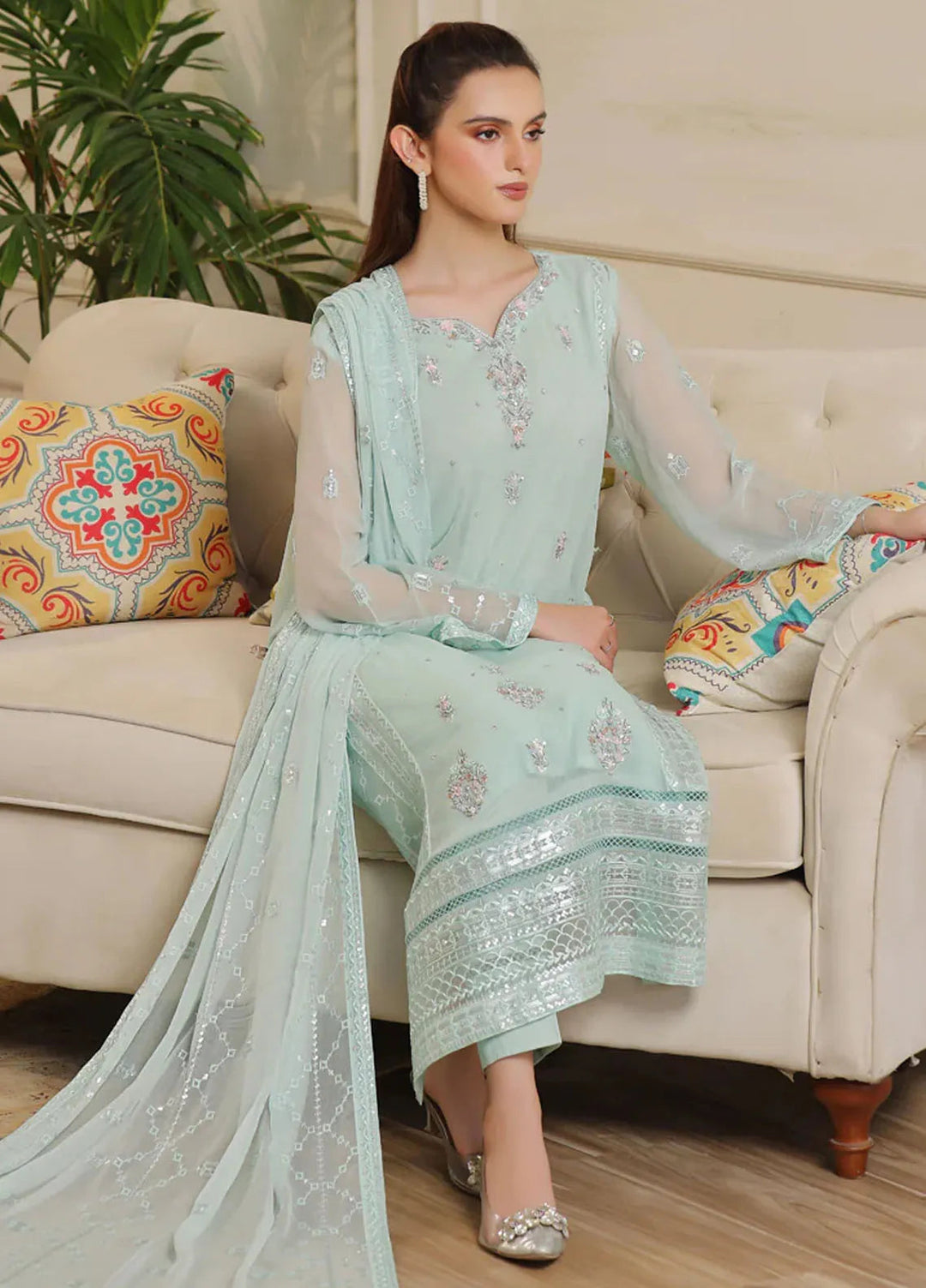 Shamooz Pret Embroidered Chiffon 3 Piece Suit Suhana Sem-0720