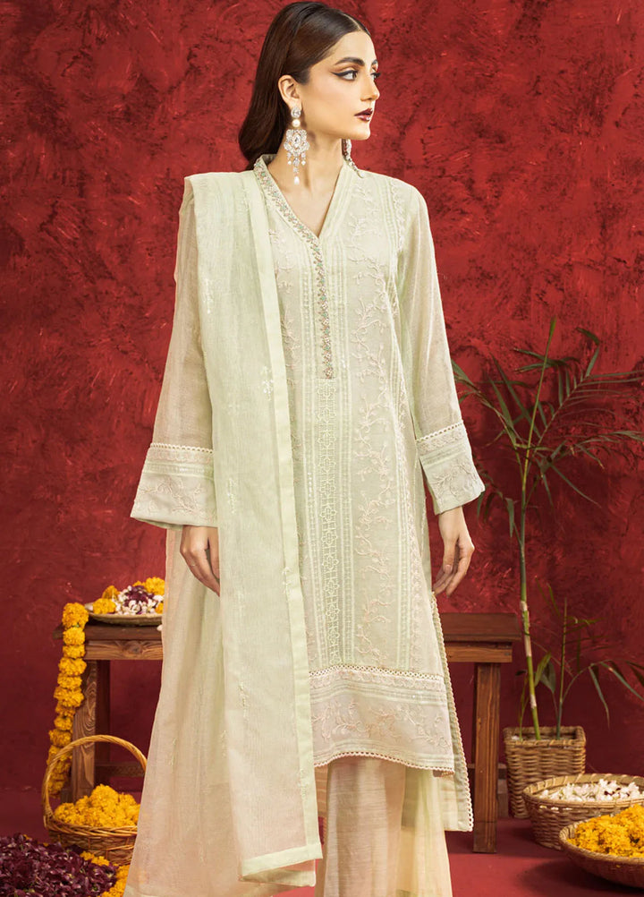 Shamooz Pret Embroidered Khaadi Net 3 Piece Suit SEM-0662