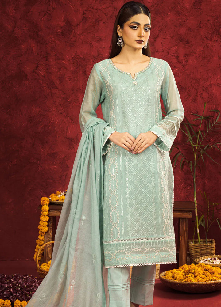 Shamooz Pret Embroidered Khaadi Net 3 Piece Suit SEM-0674